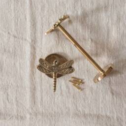 Butterfly Curtain Tie Back Holder, Set Of 2, Brass 2x Large Back, Dragonfly Decor Handmade, Window Treatments - thumbnail 2