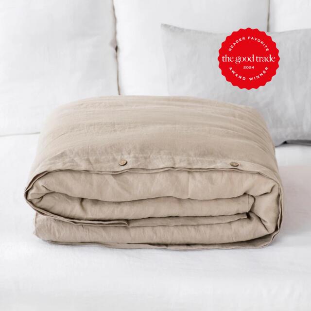Natural Linen Duvet Cover Beige Queen King Comforter Neutral Bedding - image 1