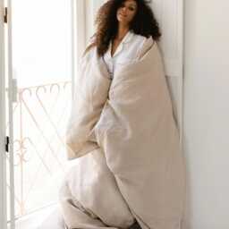 Natural Linen Duvet Cover Beige Queen King Comforter Neutral Bedding - thumbnail 3