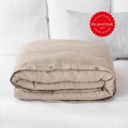 Natural Linen Duvet Cover Beige Queen King Comforter Neutral Bedding - thumbnail 1