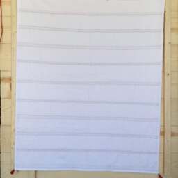 Kantha Inspired Baby Quilt/Linen Hand Quilted Whole Cloth Quilt/ Crib Blanket Shower Gift - thumbnail 2