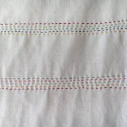 Kantha Inspired Baby Quilt/Linen Hand Quilted Whole Cloth Quilt/ Crib Blanket Shower Gift - thumbnail 3