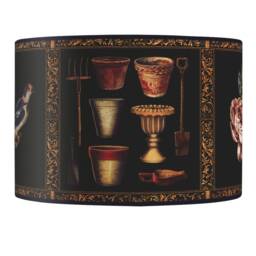 Lampshade Floor Lamp, Retro Vintage Artisanal Flowers - thumbnail 3
