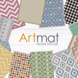 Kilim Style Vinyl Floor Mat Linoleum Rug in Pink & Blue. Area Rug, Door Mat, Runner Or Kitchen Printed To Order. Art Mat - thumbnail 4