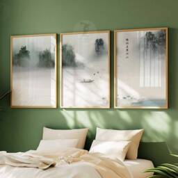 Japanese Wall Art Set Of 3 Posters, Print, Floral Scenery Art, Asian Decor Poster Sets, Gift, A1/A2/A3/A4 - thumbnail 3