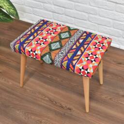 Handmade Furniture, Footstool Ottoman, Turkish Bench, Small Ottoman Hall Seat, Entryway Piano Houswarming Home Gift - thumbnail 4