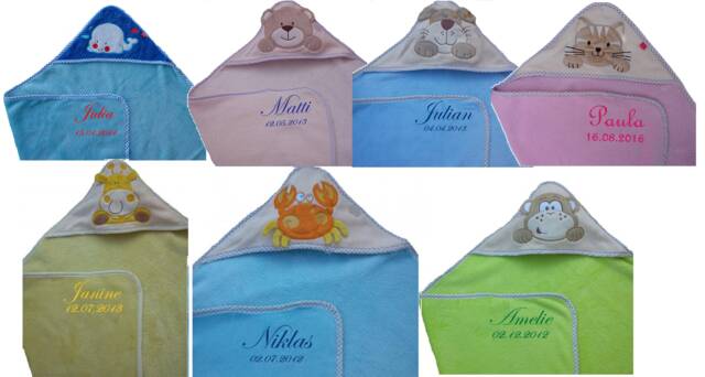 Baby Hooded Towel Embroidered With Name - image 1