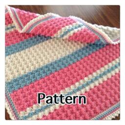 Pattern For Unique Textured Crochet Baby Blanket Sweet Shell Stitch Afghan Beginner Pink Turquoise