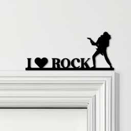 Door Topper I Love Rock Guitar Player Various Colours Decorative Sign - Sign, Novelty Wall Decor, Frame Art, Art - thumbnail 1