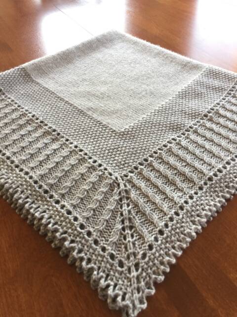 Custom Knit - Hand Cables & Lace Baby Blanket Shower Girl Boy Square Heirloom - image 1