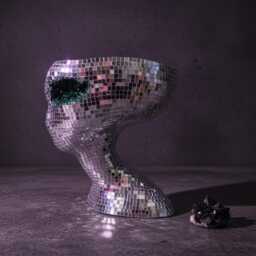Disco Alien Head Planter, Mirror Ball Plant Pot - thumbnail 2