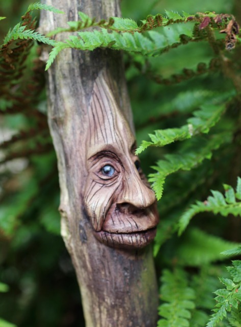 Ooak Wood Carved Face Dryad - image 1