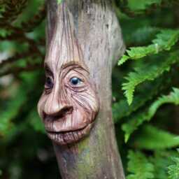 Ooak Wood Carved Face Dryad - thumbnail 2