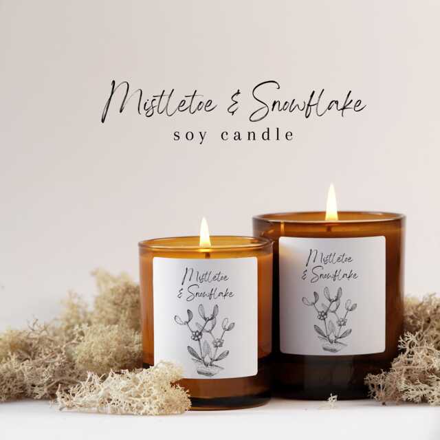 Christmas Soy Candle 20Cl/30Cl Amber Refillable Glass Jars Perfect Gift For Her Birthday Personalised Gifts - image 1
