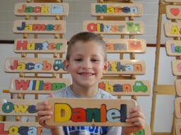 Personalize Wooden Toy, Frree Engraving Message, Personalize Puzzle Name - thumbnail 1