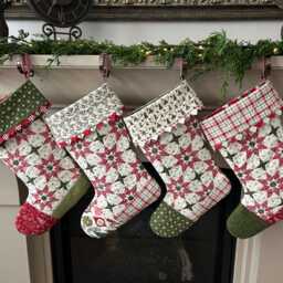Quilted Christmas Stocking - Santa, Snowman, Nutcracker, Reindeer Handmade Family Heirloom Farmhouse Decor - thumbnail 3