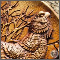Capercaillie Bird Wood Carving, Rustic Wildlife Wall Art - thumbnail 4