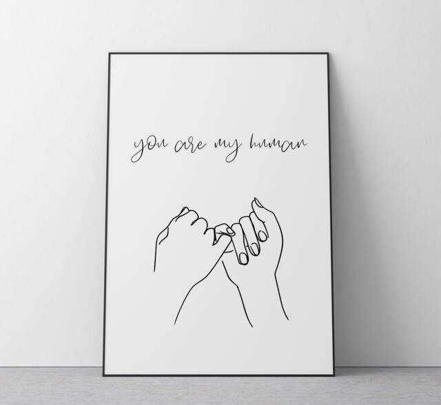 Pinky Promise Line Art Print - Friend Gift - image 1