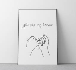 Pinky Promise Line Art Print - Friend Gift - thumbnail 1