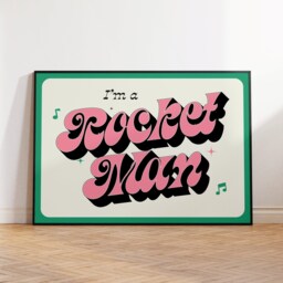 Rocketman Inspired Lyrics Print - Wall Art A4 A3 A5 Unframed Indie Music Rock Pop - thumbnail 2