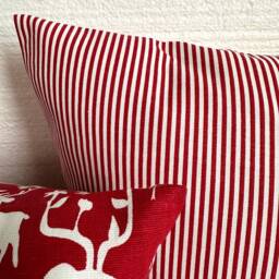 Red Stripe Pillows Red Pillow Covers Ticking Stripe Christmas Farmhouse 16 18x18 20 - thumbnail 3
