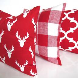 Red Stripe Pillows Red Pillow Covers Ticking Stripe Christmas Farmhouse 16 18x18 20 - thumbnail 4