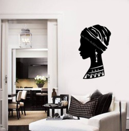 African Woman Vinyl Wall Decal Ethnic Style Room Art Home Decor Interior - #2704Di - thumbnail 1