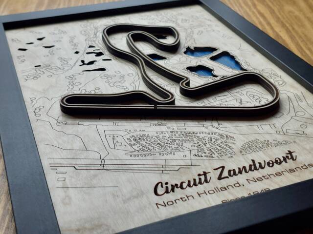 Circuit Zandvoort Wall Art Laser Engraved Wood, F1 Dutch Gp Gift - image 1