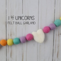 Unicorn Party - Felt Ball Garland Decor Nursery Pom Pom Baby Shower Rainbow Decor- Pastel Decorations - thumbnail 2