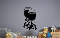 Wine Glasses Alcohol Kitchen Home Matt Vinyl Wall Art Decal Sticker