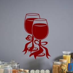 Wine Glasses Alcohol Kitchen Home Matt Vinyl Wall Art Decal Sticker - thumbnail 2