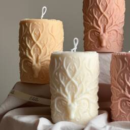 Handmade Deer Pillar Candle Soy Wax Sculptural Home Decor - thumbnail 3