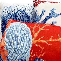 Coral Reef Chenille Cushion Cover Set Marine Theme, Double-Sided - thumbnail 3
