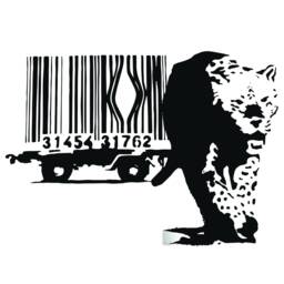 Artist Leopard Barcode Wall Sticker - Art Home Decor Diy Bar Code Mural Decal Writer Drawer - thumbnail 2