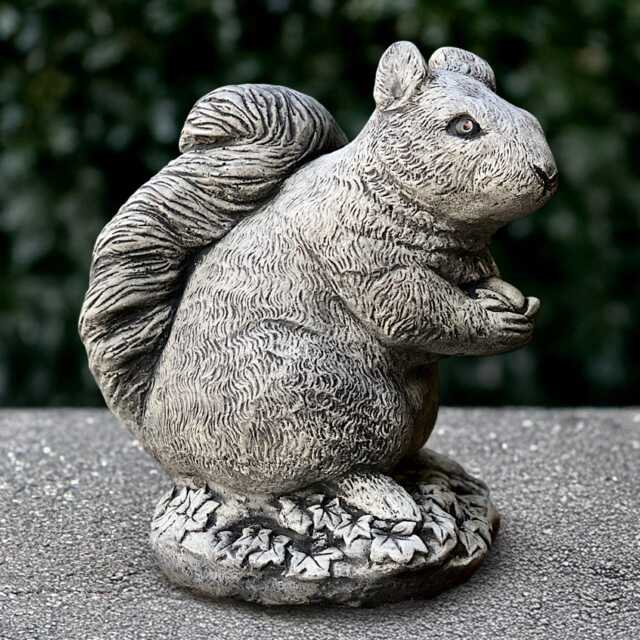 Concrete Squirrel With Nut Statue Stone Sculpture Cement Animal Ornament Animal Decor Handmade Art Squirrel Lover Gift - image 1