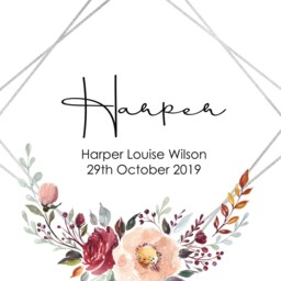 Set Of 3 Nursery Printables, {Digital Prints} Swan Decor, Girls Room Wall Art, Geometric Frame, Personalised Name Print - thumbnail 3