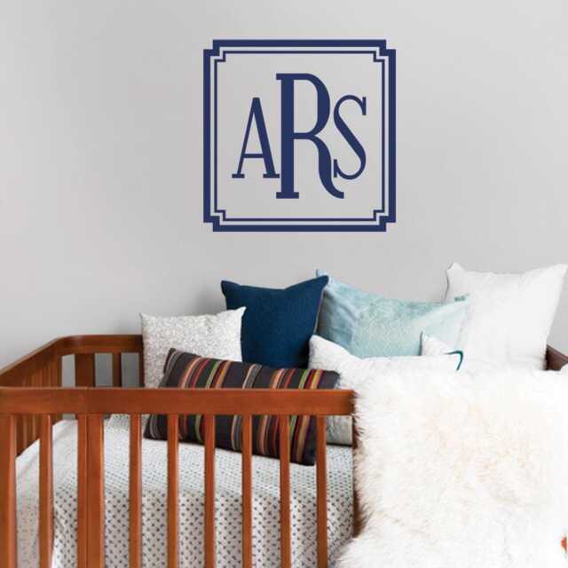 Monogram Wall Decal Baby Boy Name Initial Lettering - image 1