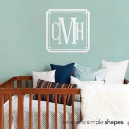 Monogram Wall Decal Baby Boy Name Initial Lettering - thumbnail 2