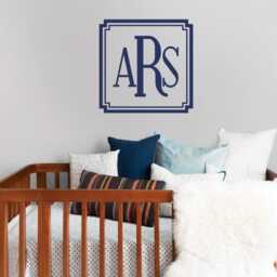 Monogram Wall Decal Baby Boy Name Initial Lettering - thumbnail 1