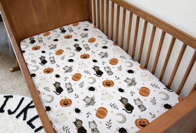 Halloween - Watercolour Bats, Bedding, Duvet Covers, Fitted Sheets, Festive Bedding, Spooky Halloween, Pumpkins Kids Bedding - image 1