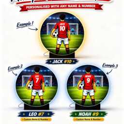 Personalised Football Night Light - Custom Name & Number Led - thumbnail 3