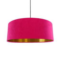 Cerise Pink Extra Large Velvet Lampshade With Gold Lining - thumbnail 1