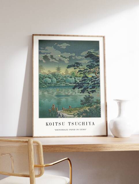 Japanese Poster, Wall Print, Koitsu Tsuchiya, Shinobazu Pond, Asian Decor, Oriental Art Scenery, Nature, A1/A2/A3/A4 - image 1