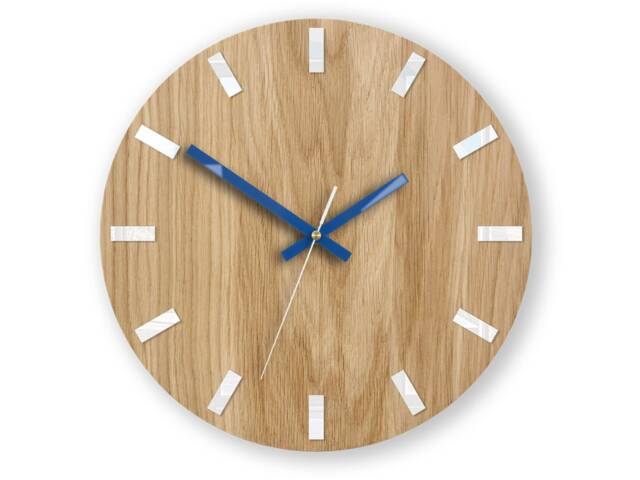 Wall Clock, Geometric Modern Wooden Living Room Decor, Big Oval, Round Office Gift - image 1