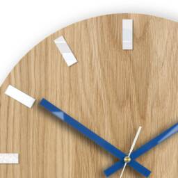 Wall Clock, Geometric Modern Wooden Living Room Decor, Big Oval, Round Office Gift - thumbnail 2