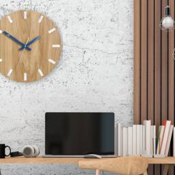 Wall Clock, Geometric Modern Wooden Living Room Decor, Big Oval, Round Office Gift - thumbnail 3
