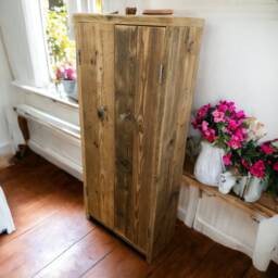 Tall Shoe Cupboard - Rustic Mudroom Storage Reclaimed Wood The Vilnius - thumbnail 3