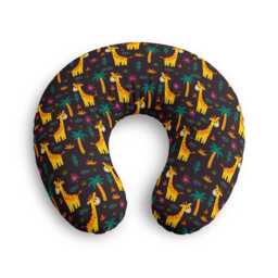Yellow Giraffe Pattern Nursing Pillow Cover - Jungle Baby Animal Print - thumbnail 2