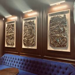 Handmade Brass Mirror Sculpture Gold Metal Wall Art - 1M X 60cm - thumbnail 4