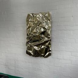 Handmade Brass Mirror Sculpture Gold Metal Wall Art - 1M X 60cm - thumbnail 2